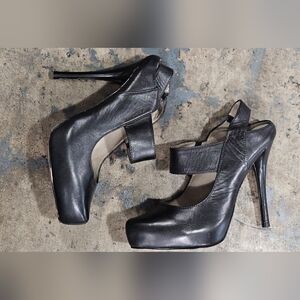 Gun Metal Brand Platform Heels Pumps Size 40